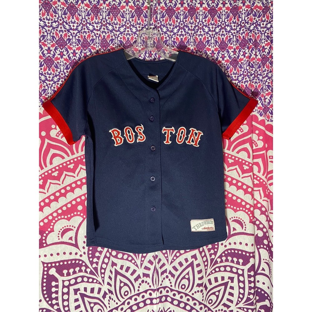 Boston Red Sox Jersey Youth Boys Size Large Blue Red 9